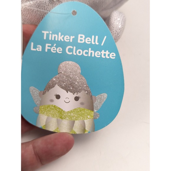 Squishmallows Disney 100 Tinker Bellโ Plush Silver Green Sparkle NWT - Picture 8 of 8